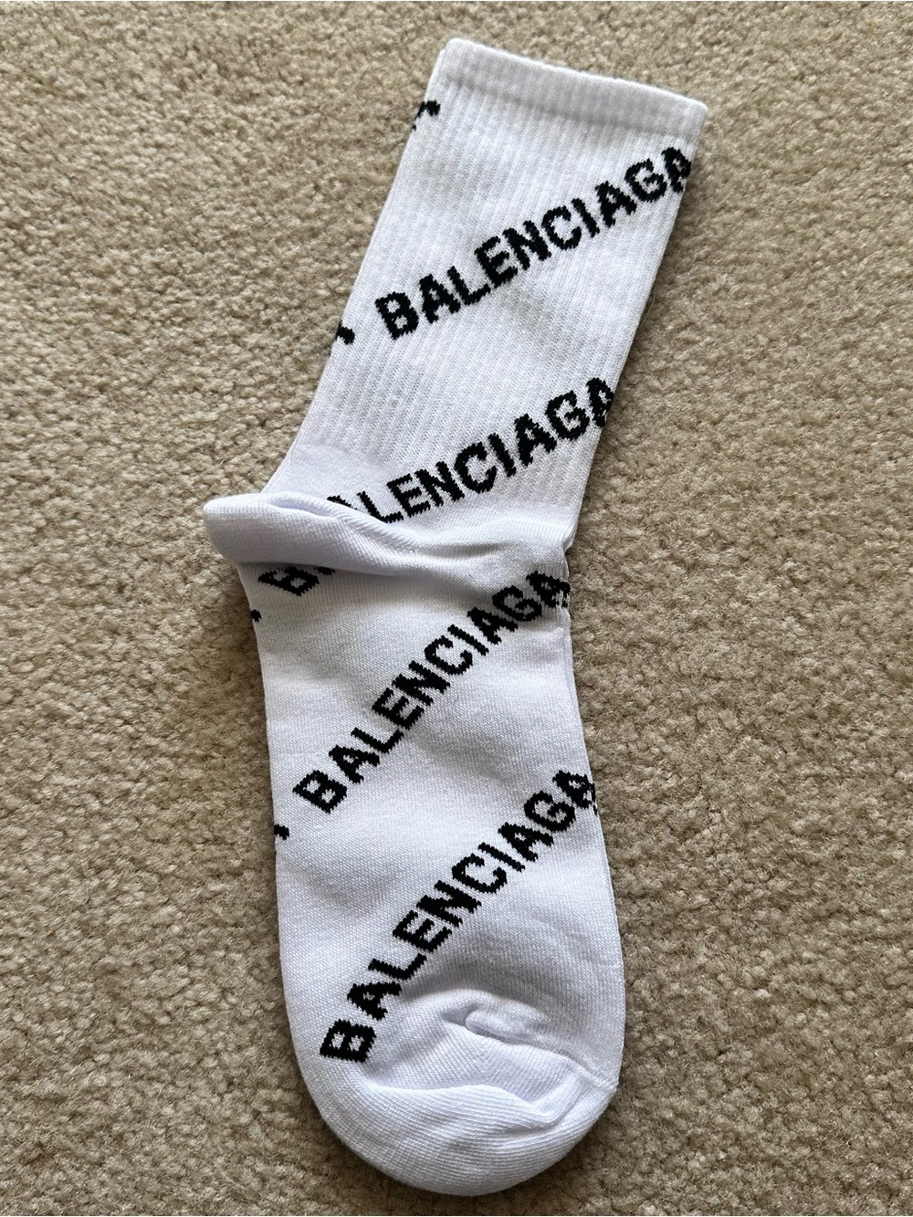 Balenciaga White Crew Socks